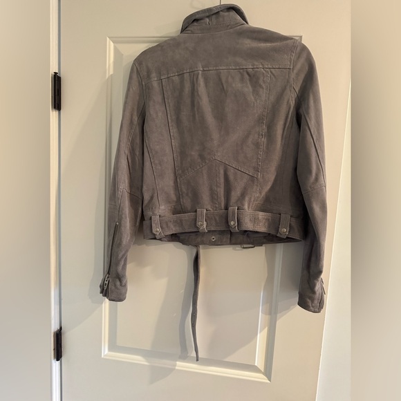 NWHT Blank NYC Cloud Grey Suede Moto Jacket - Picture 8 of 8